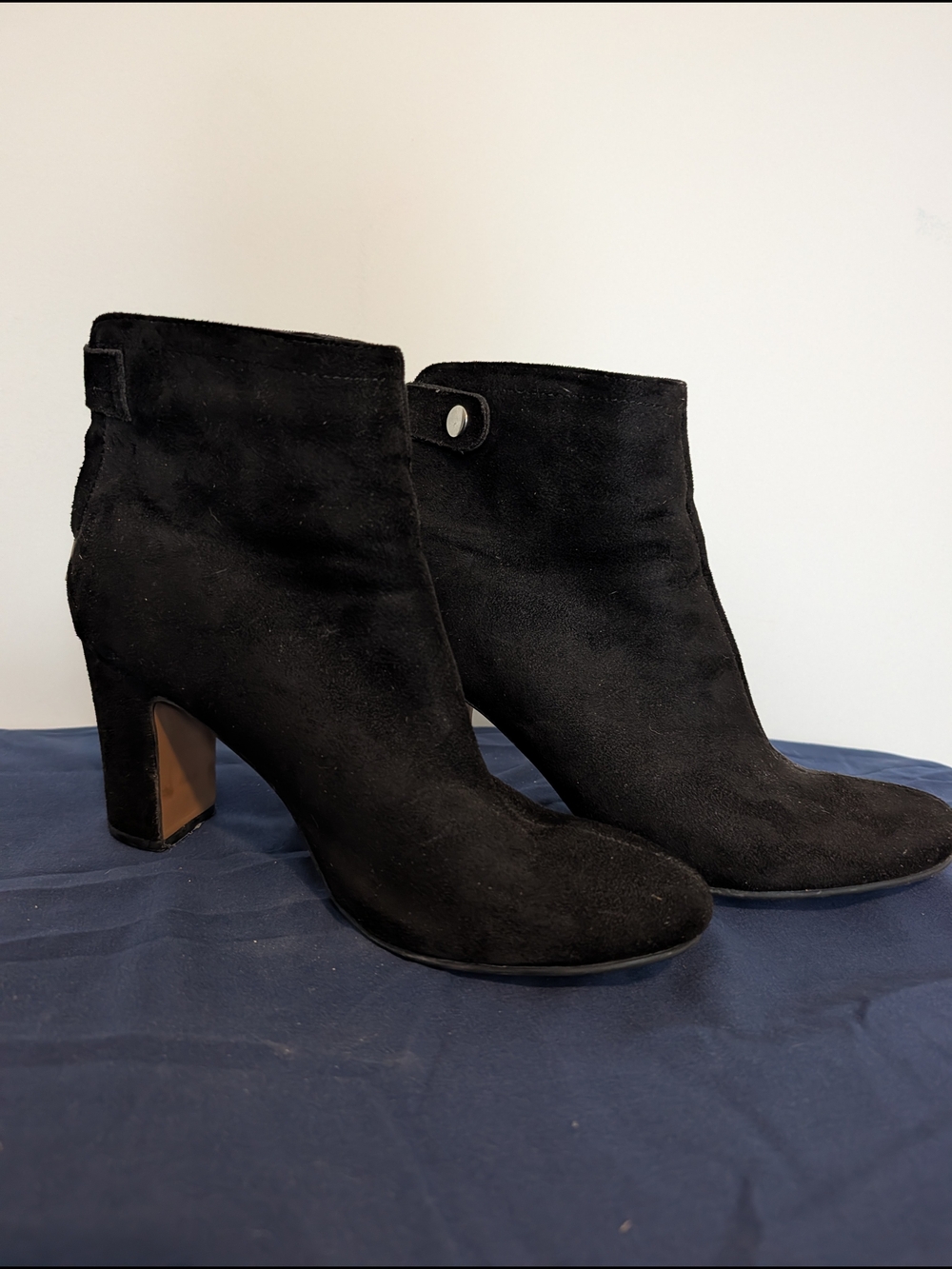 Women’s Black Suede Ankle Boots - Classic Heeled Bootie